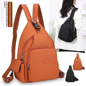 Fashion Backpack Women's Casual Waterproof Multifunctional Chest Bag (Option: Orange)