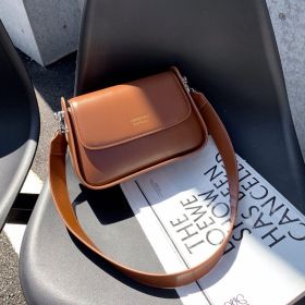 Retro And Fashion Vegan Leather Women's All-Matching Small Square Bag (Option: Coffee-25x7.5x26cm)