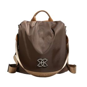 Women Fashion Bags Travel Backpack Trendy Fashion Large Capacity (Option: Brown)