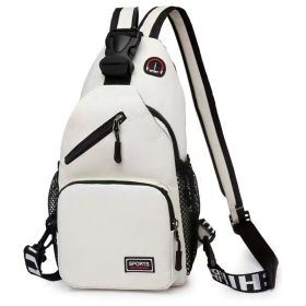 Fashion Backpack Women's Casual Waterproof Multifunctional Chest Bag (Option: Classic White)