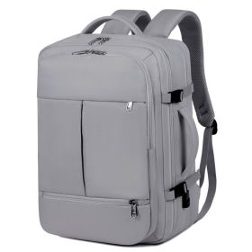 Large Capacity Backpack For Women Men Multiple Pockets And Zippers Versatile Computer Bags Business Travel Backpack (Option: Grey)