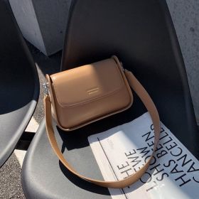 Retro And Fashion Vegan Leather Women's All-Matching Small Square Bag (Option: Milk Tea Color-25x7.5x26cm)