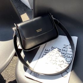 Retro And Fashion Vegan Leather Women's All-Matching Small Square Bag (Option: Black-25x7.5x26cm)