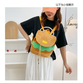 Cute Hamburger Plush Backpack Soft Cartoon Burger Plush Coin Purse Girls Kindergarten School Bookbag Children Kids Pack (Option: Small Size-Free Size)